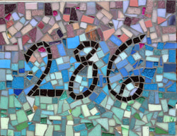 donated mosaic house number sign