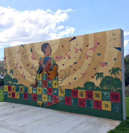 mosaic and painted mural, Lauderhill, FL