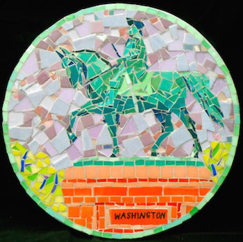 george washington statue mosaic