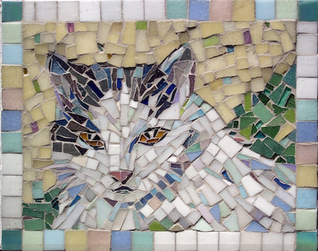 cat portrait mosaic