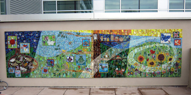 mural of garden seasons mosaic