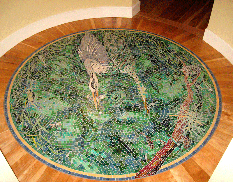 great blue heron mosaic