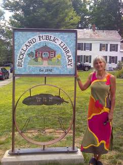 mosaic library sign 