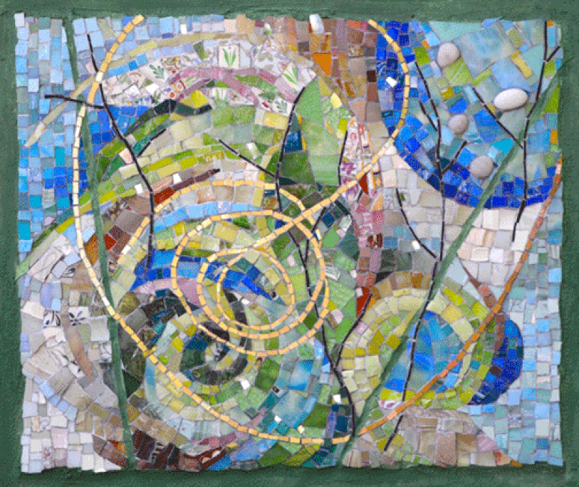 spring abstract art mosaic