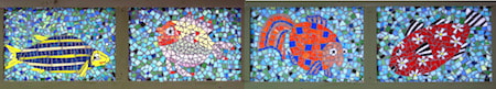 mosaics of 4 fish