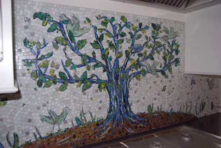 blue tree of life mosaic