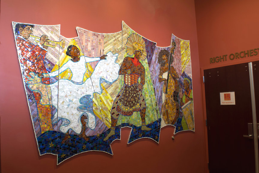 performers in art center mosaic, Lauderhill, FL
