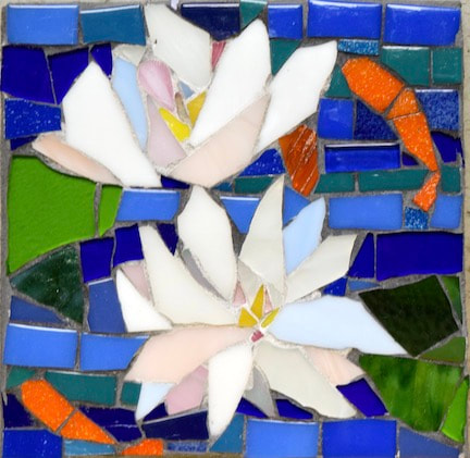 waterlilies and goldfish mosaic