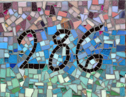 donated mosaic house number sign