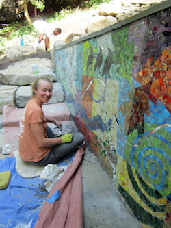 installation of exterior mosaic