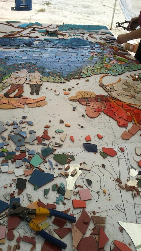 mosaic in progress guatemala