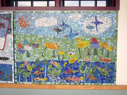 SUMMER, MOSAIC SCHOOL PROJECT, WETLAND SCENE