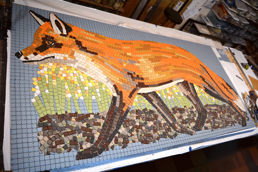 red fox mosaic