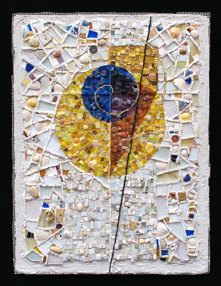 abstract mosaic based on geometry principal