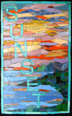 mosaic sunset sign