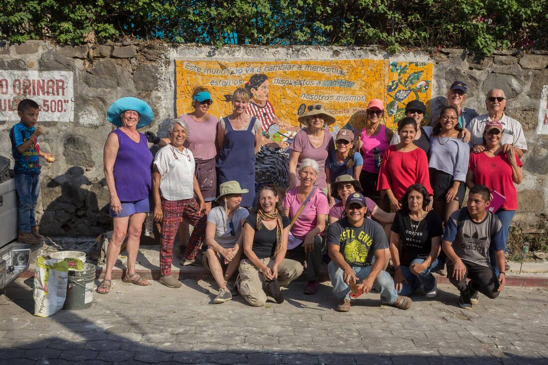 mosaic installed in community project in guatemala